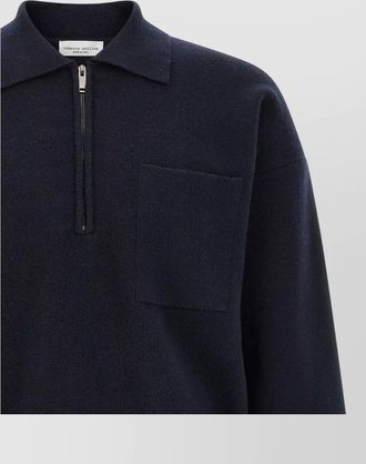 Roberto Collina merino wool zip polo shirt