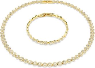 Swarovski Accessoires, Dames, Geel, ONE Size, Gouden Kristal Geschenkset Elegant Ontwerp