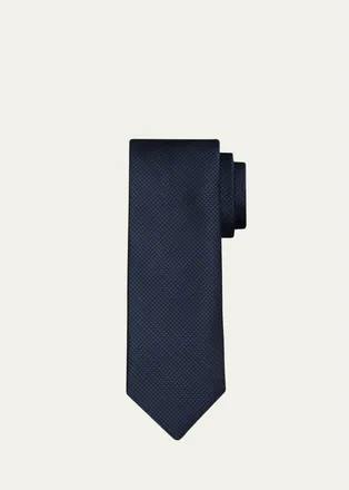 Tom Ford Mens Micro-Houndstooth Silk Tie