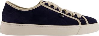 Santoni Suede Kalfsleren Sneakers - Dames - Sneakers - Blauw - 39 EU - Leer - Schoenen