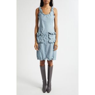 Acne Studios Lainy Sleeveless Leather Dress in Pale Blue at Nordstrom, Size 2 Us