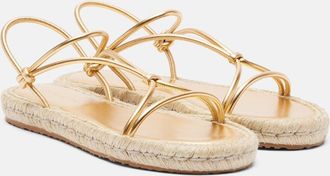 Gianvito Rossi Metallic leather espadrille sandals