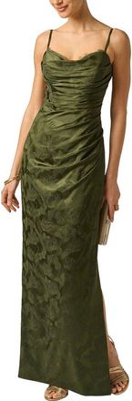 Adrianna Papell Woven Jacquard Long Dress
