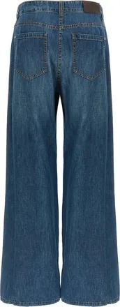 Brunello Cucinelli Womens Blue Cotton Relaxed Fit Jeans Clothing