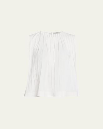 Vince Sleeveless Pleated A-Line Top