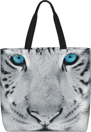 Generic Women Handbag Black White Tiger Handbag Waterproof Lightweight Ladies Purse, For Christmas, Swim, School, Work, Gym