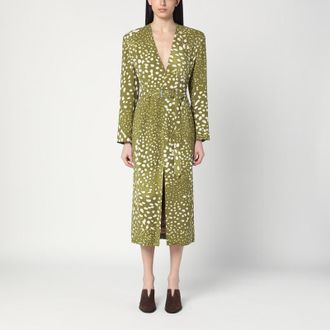 Dries Van Noten Dress with belt and khaki green print