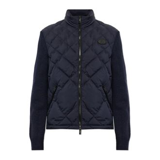 Burberry Truien & Vesten, Heren, Blauw, L, Wol, Dunsbury Quilted Cardigan