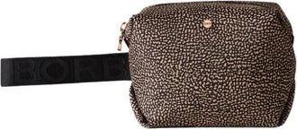 Borbonese Naturale/Nero Pochette Clutch - Dames - Clutches - Bruin - ONE Size - Leer - Tassen