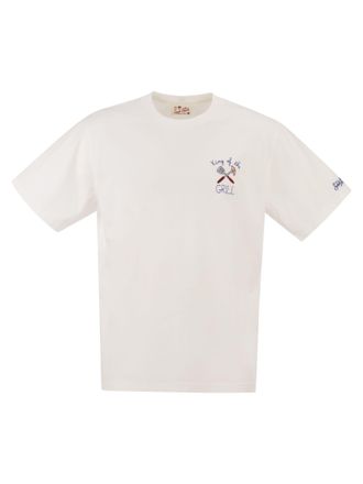 MC2 Saint Barth T-shirt met borduursel op de borst