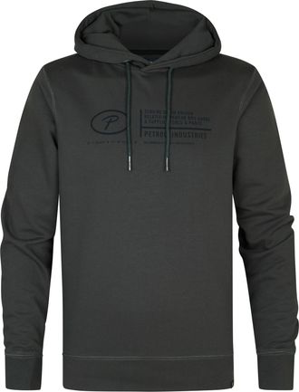 Petrol Industries Heren Logo-print Hoodie Mackinaw - Zwart