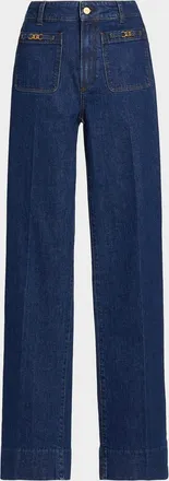 Paige Sasha Stretch Cotton Straight-Leg Jeans