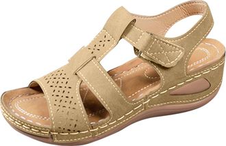 Generic Brown Fashion Forward Sandals with Fishmouth Design and Wedge Heel for A Modern and Practical Seasonal Choice