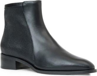Aquatalia Felice Waterproof Leather Bootie in Black Suede at Nordstrom, Size 10.5