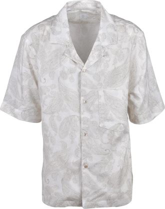 Eleventy White Beige Linen Cotton Shirt