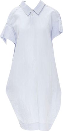 Marni overstitching crinkled viscose round boxy dress