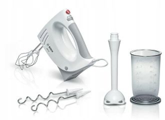 Bosch Mfq3540 - Batidora De Reposter&iacute;a, 450 W, 5 Velocidades Y Funci&oacute;n Turbo, Varillas Batidoras, Garfios Amasadores, Pie Mezcla