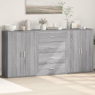 Berkfield Home Sideboards 3 pcs Grey Sonoma 60x31x84 cm Engineered Wood | Size: 60 x 31 x 84 cm