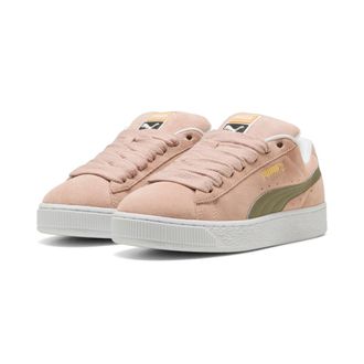 Puma Sneaker PUMA SUEDE XL, Damen, Gr. 37,5, weiss (rose quartz, velvet moss, puma wei&szlig;), Leder, mehrfarbig, Schuhe Sneaker