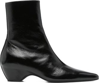 Khaite Zwarte Laarzen Puntige Neus - Dames - Enkellaarsjes - Zwart - 36 EU - Schoenen