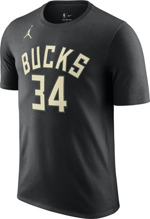 Nike Jordan Mens Milwaukee Bucks Statement Edition Jordan NBA T-Shirt in Black | DV5783-015