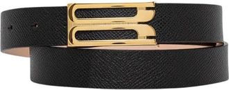 Victoria Beckham Klassieke Riem - Dames - Riemen - Zwart - 70 CM - Leer - Accessoires