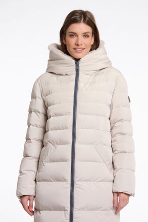 Rino&Pelle Steppmantel RINO & PELLE KEILAFUR, Damen, Gr. 42, grau (stone), Web, Obermaterial: 100% Polyester. Futter: 100% Polyester, unifarben, normal knielang,