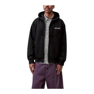 Carhartt Work in Progress Hooded Archive Lines Jacket - Heren - Zomerjassen - Zwart - S - Katoen - Jassen