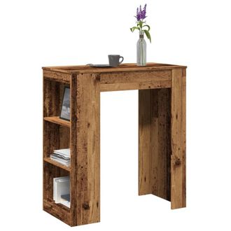 Berkfield Home Bar Table with Racks Old Wood 95x47x103.5 cm Engineered Wood in Brown
