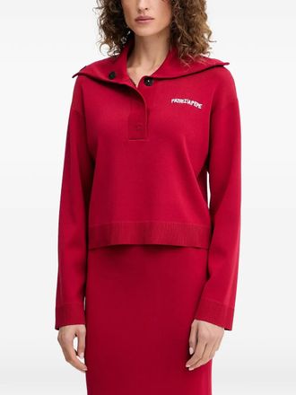 Patrizia Pepe Trui met knoopsluiting - Rood