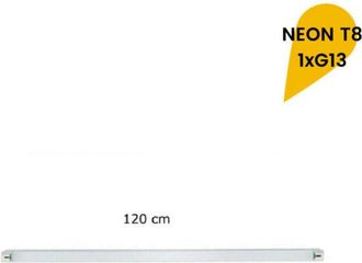 Trade Shop Trade Shop Traesio - Trade Shop - Reglette Plafoniera Neon Led T8 Interno Tubo G13 120 Cm Parete Soffitto T8-120a