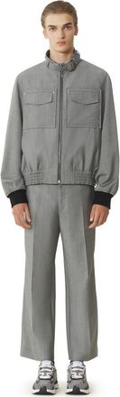 Lanvin Straight-Leg Mohair Wool Pants in Gray at Nordstrom, Size 46 Eu