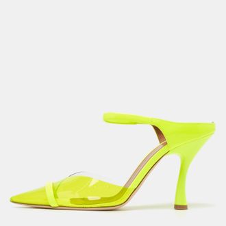Malone Souliers Neon Yellow Pvc And Patent Leather Iona Mules