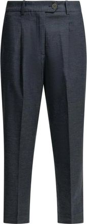 Circolo 1901 Gekreukte Pantalon - Dames - Chinos - Blauw - L - Katoen - Broeken