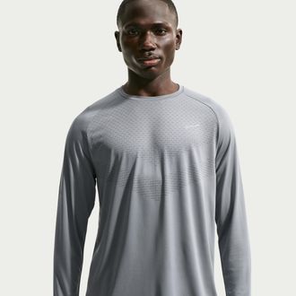 Nike Mens Stride Dri-FIT ADV Long-Sleeve Running Top in Grey | HV2702-084
