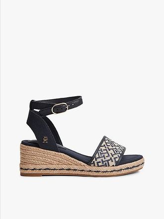 Tommy Hilfiger Logo Plaque Jacquard Wedge Heel Espadrilles