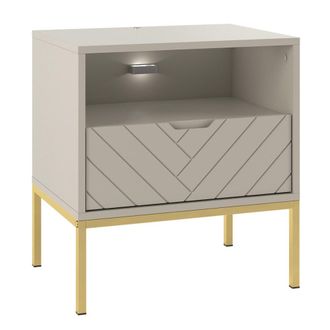 Petits Meubles Mesilla de noche cashmere de 1 caj&oacute;n paneles de melamina y mdf