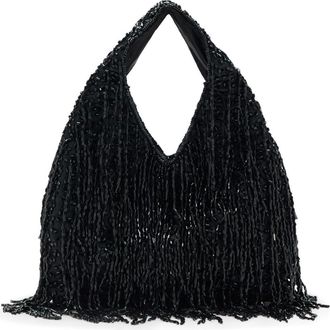 Mango Fringed Handbag in Black at Nordstrom