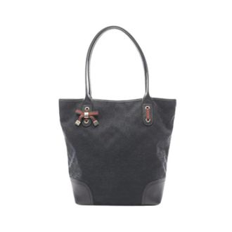 Gucci Pre-owned Tote Bags, female, Black, Size: ONE SIZE Pre-owned Vintage Canvas Tote Bag