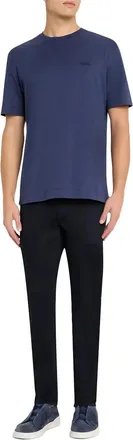 Ermenegildo Zegna Crewneck Cotton T-Shirt - Navy