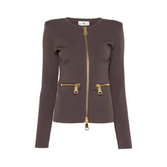 Elisabetta Franchi Dames, Truien, Bruin, Maat: M