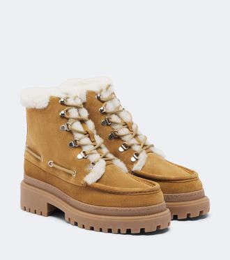 Yves Salomon Botas con cordones de ante con borrego