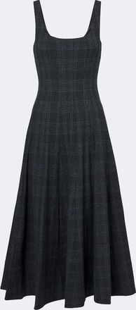 Staud Wells checked midi dress