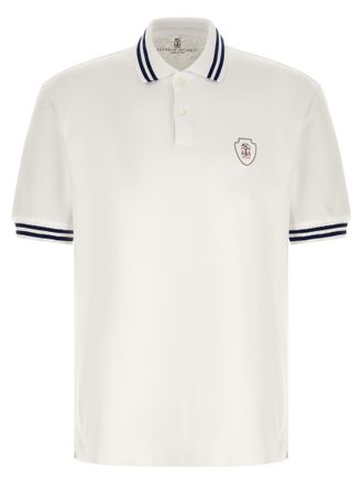 Brunello Cucinelli White Cotton Polo Mens Shirt
