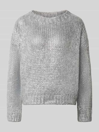 Rich & Royal Relaxed Fit Strickpullover mit Alpaka-Anteil in Silber, Gr&ouml;&szlig;e XL