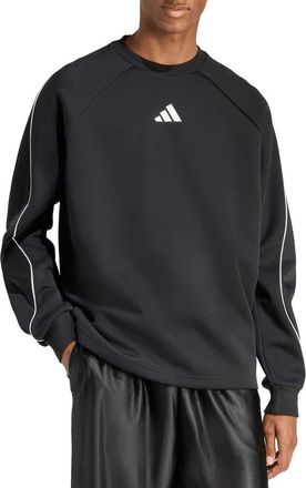 adidas Stadium Crewneck Sweatshirt in Black/Off White at Nordstrom Rack, Size X-Large