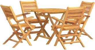 vidaXL Vidaxl - Juego De Comedor Para Jard&iacute;n 5 Piezas Madera Maciza De Teca