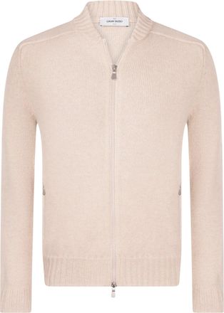 Gran Sasso Zip-Up Ribbed Tailored Wool Jacket