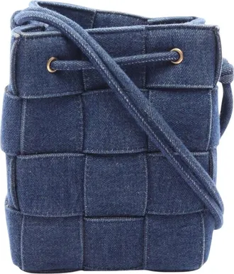Bottega Veneta Pre-owned Bottega Veneta Small Denim Maxi Intrecciato Cassette Bucket Bag Ladies 6KJMRC49MDOELXC0