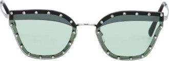 Valentino Pre-owned Glazen Zonnebril - Dames - Vintage Accessoires - Groen - ONE Size - Vintage